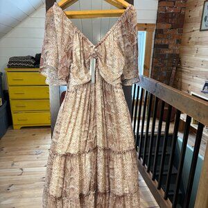 Anthropologie Short Sleeve Tiered Midi Dress